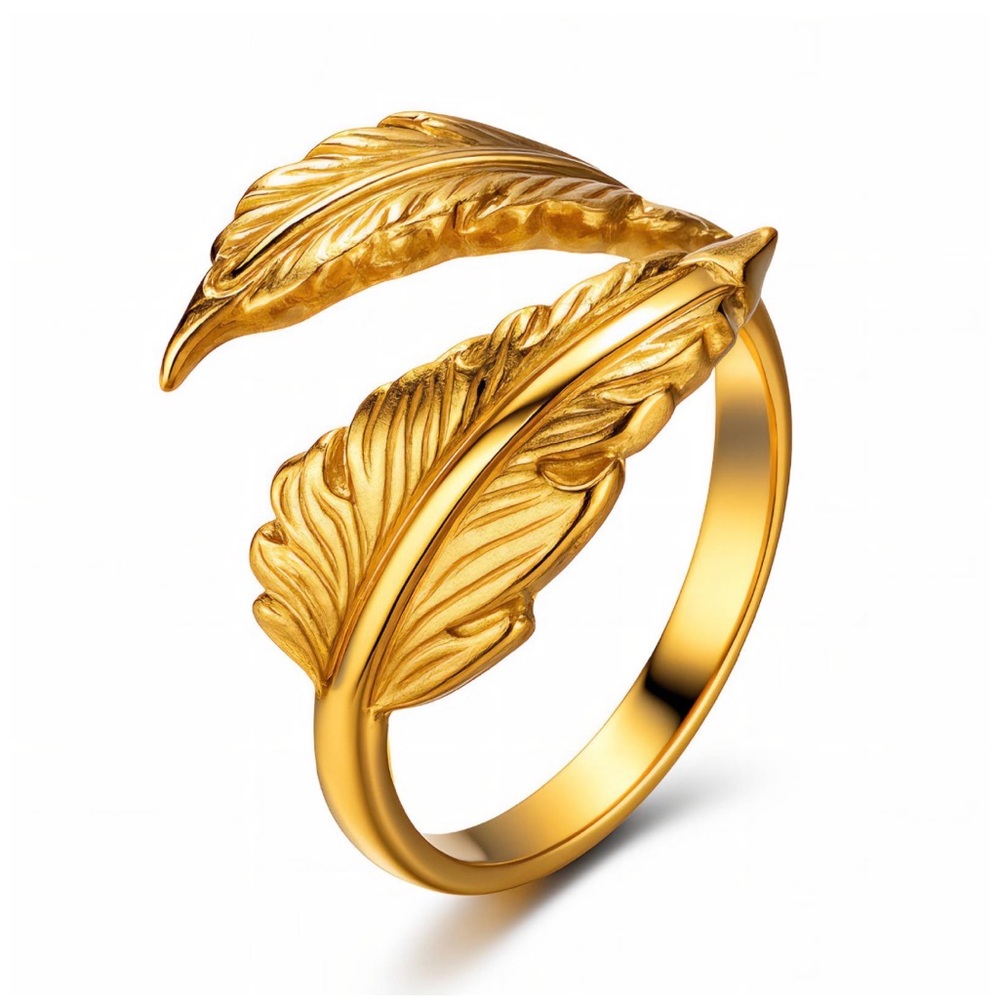 Elegant 18 k Gold plated Leaf Ring